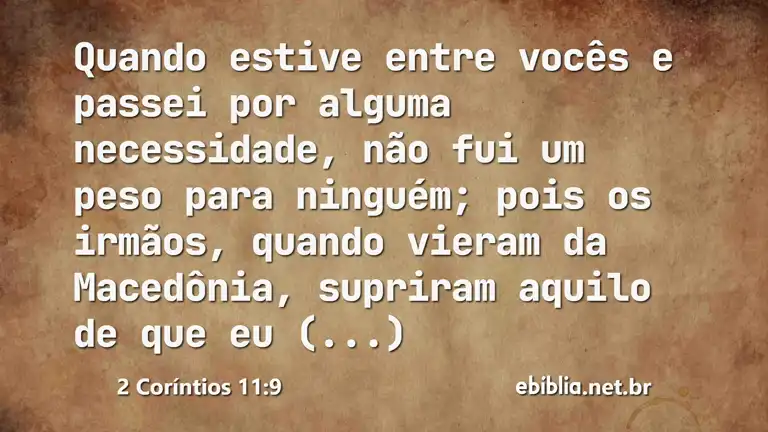 2 Coríntios 11:9