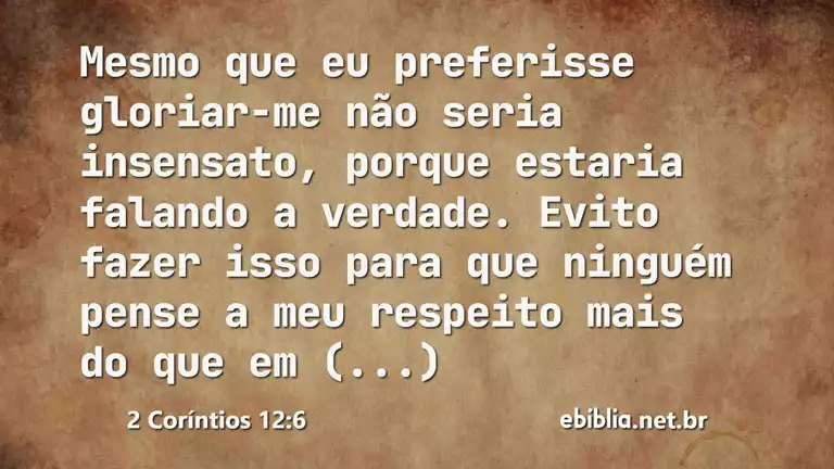 2 Coríntios 12:6