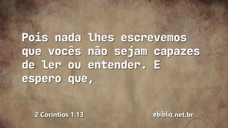 2 Coríntios 1:13