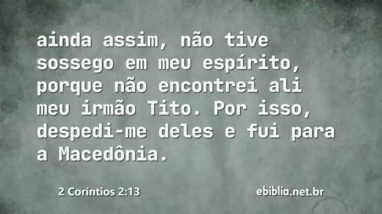 2 Coríntios 2:13