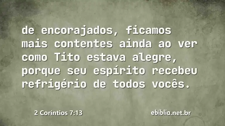 2 Coríntios 7:13