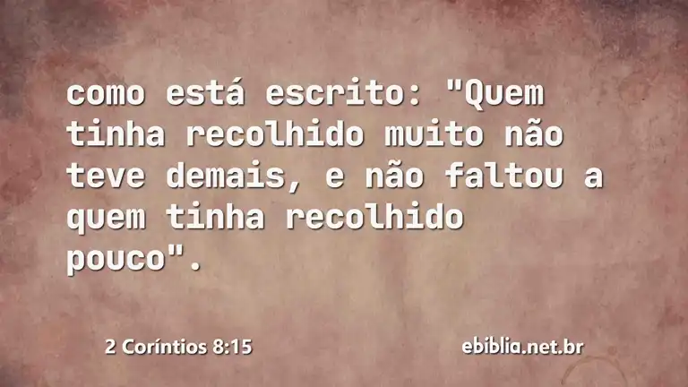 2 Coríntios 8:15