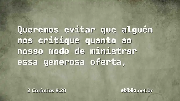 2 Coríntios 8:20