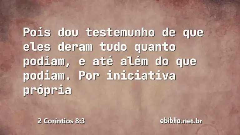 2 Coríntios 8:3