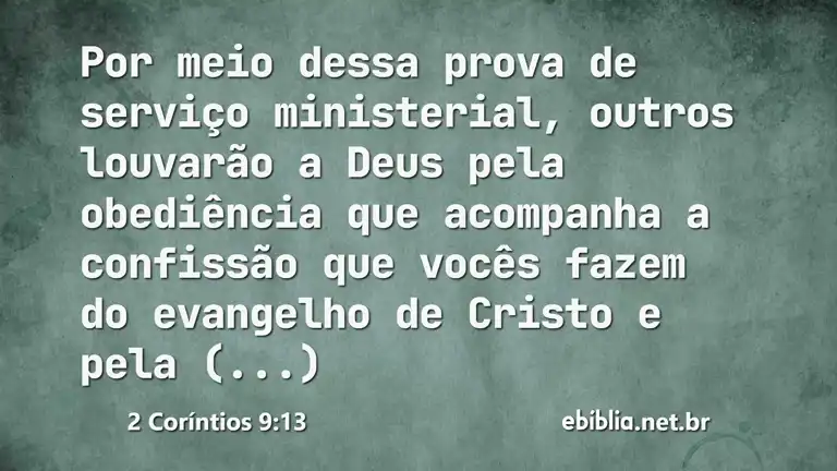 2 Coríntios 9:13