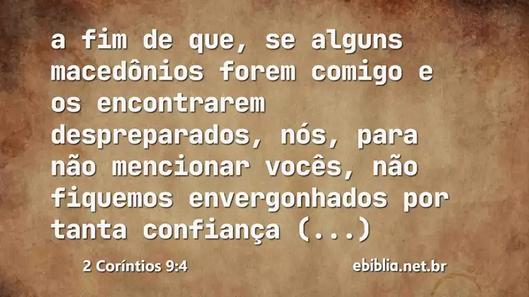 2 Coríntios 9:4