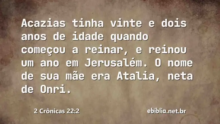 2 Crônicas 22:2