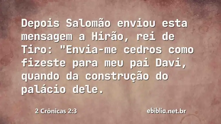 2 Crônicas 2:3