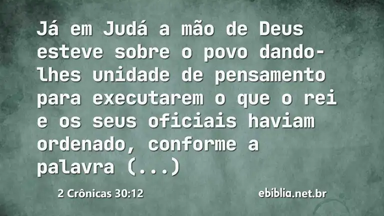 2 Crônicas 30:12