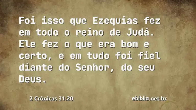 2 Crônicas 31:20