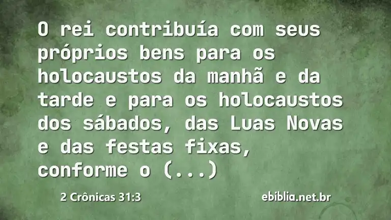 2 Crônicas 31:3