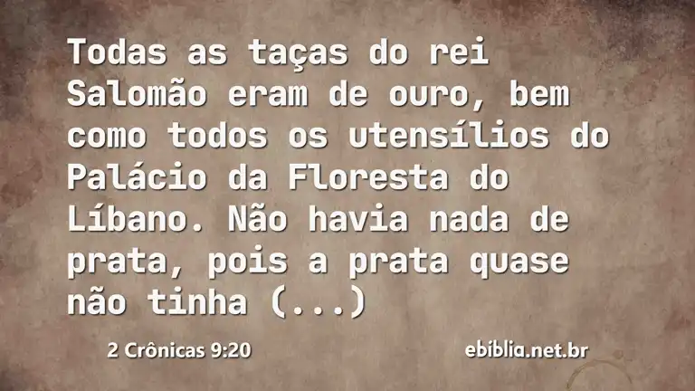 2 Crônicas 9:20