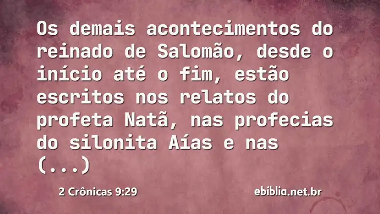 2 Crônicas 9:29