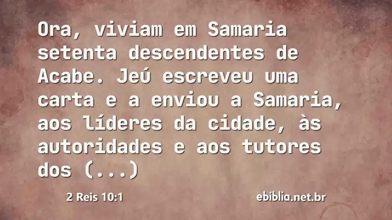 2 Reis 10:1