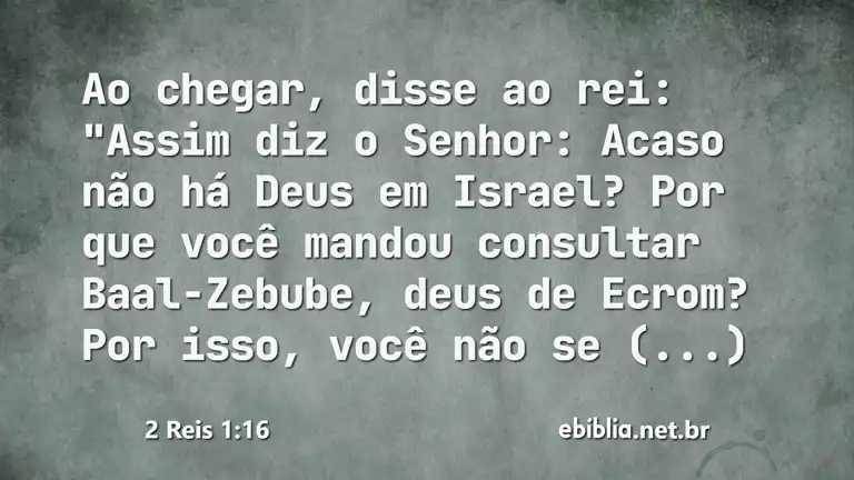 2 Reis 1:16