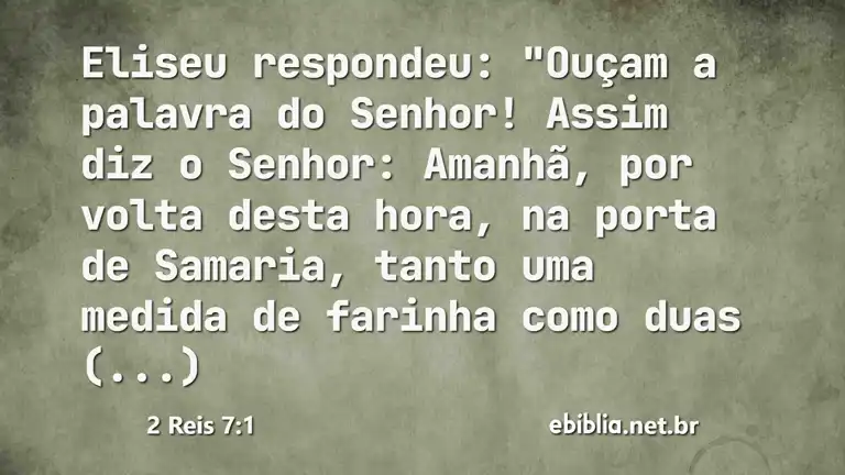 2 Reis 7:1