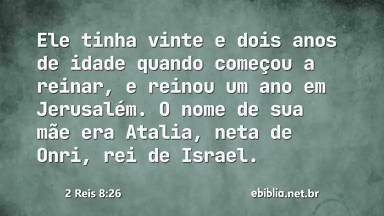 2 Reis 8:26