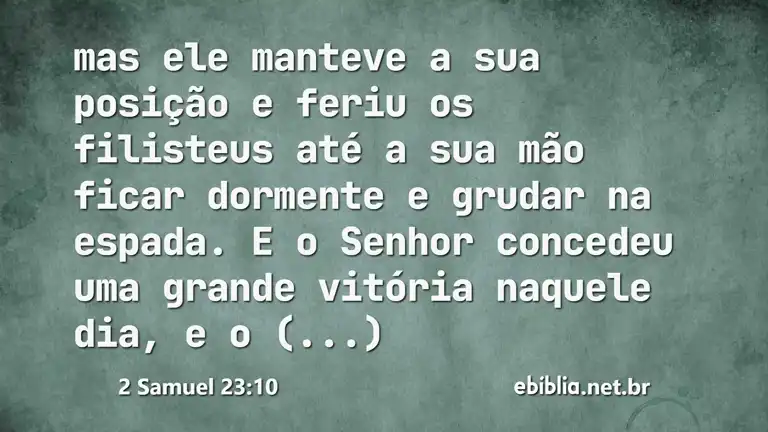 2 Samuel 23:10