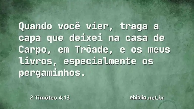 2 Timóteo 4:13