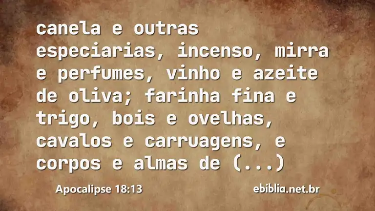 Apocalipse 18:13