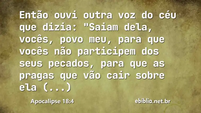 Apocalipse 18:4