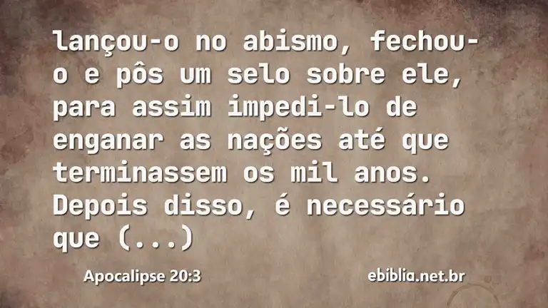 Apocalipse 20:3