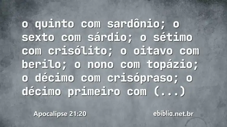 Apocalipse 21:20