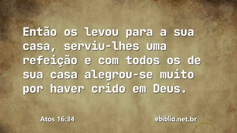 Atos 16:34