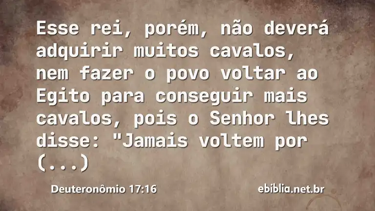 Deuteronômio 17:16