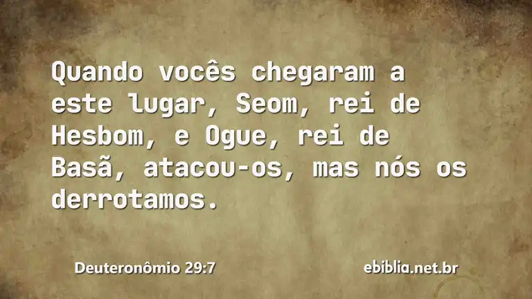 Deuteronômio 29:7