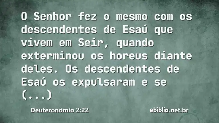 Deuteronômio 2:22