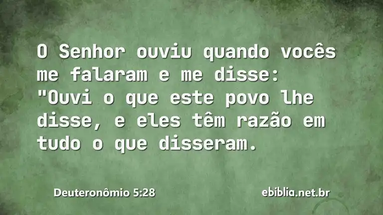 Deuteronômio 5:28