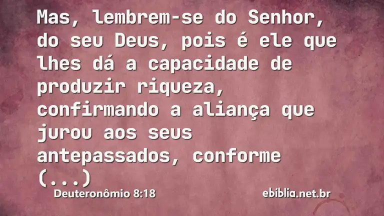 Deuteronômio 8:18