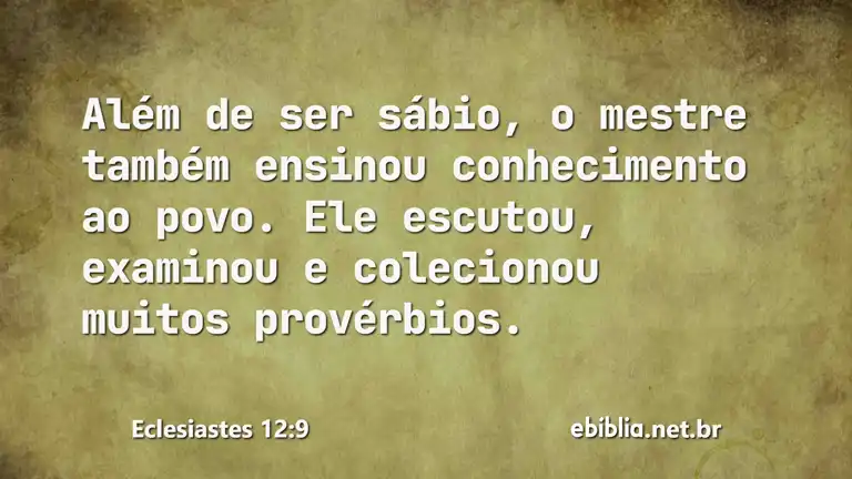 Eclesiastes 12:9