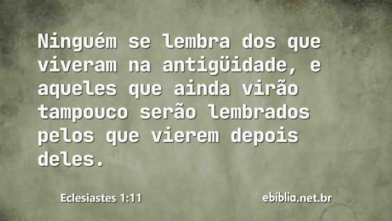 Eclesiastes 1:11