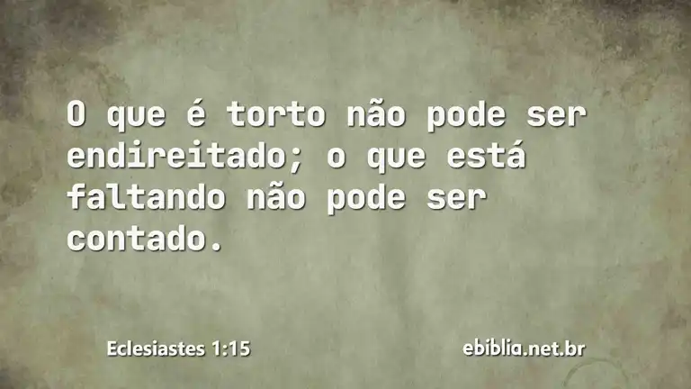 Eclesiastes 1:15