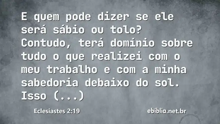 Eclesiastes 2:19