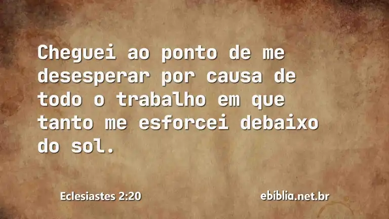 Eclesiastes 2:20