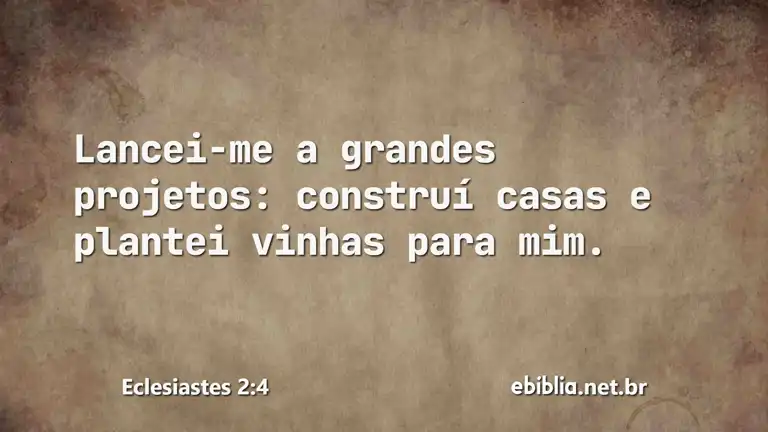 Eclesiastes 2:4