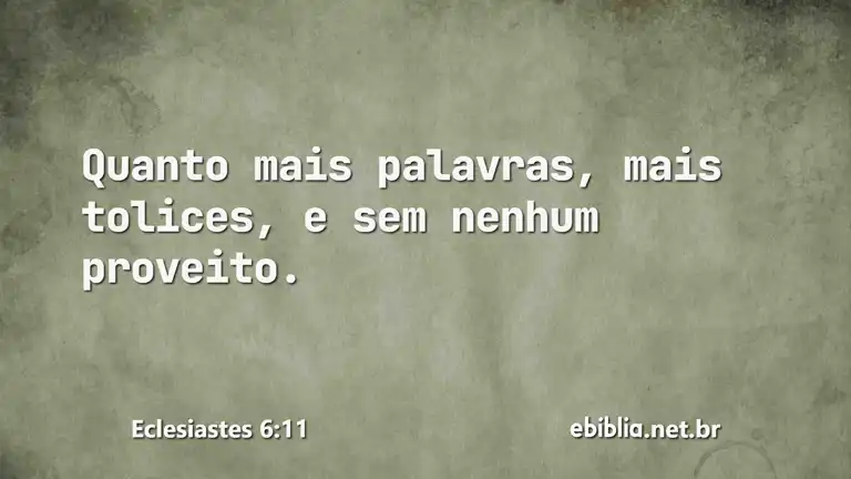 Eclesiastes 6:11