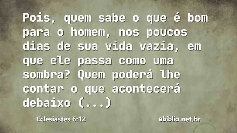 Eclesiastes 6:12