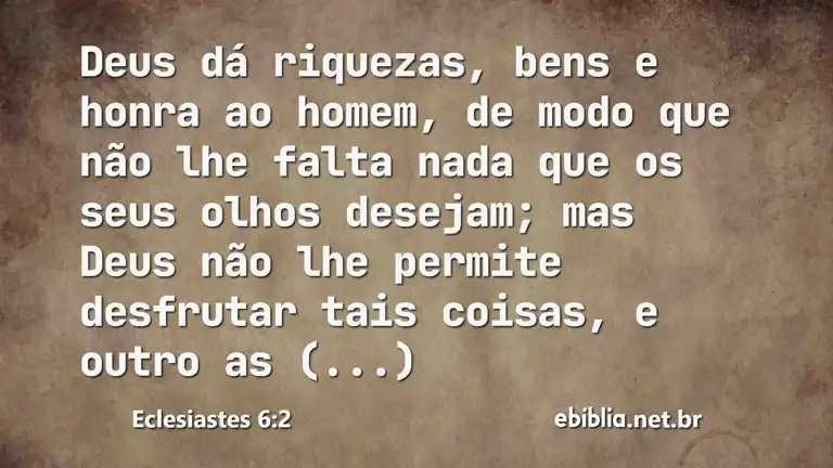 Eclesiastes 6:2