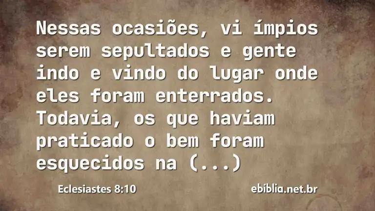 Eclesiastes 8:10