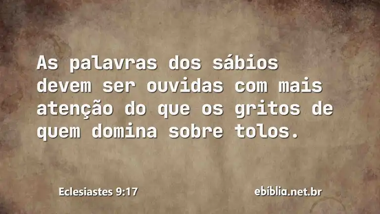 Eclesiastes 9:17