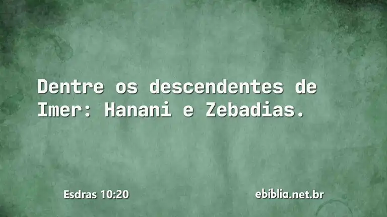 Esdras 10:20