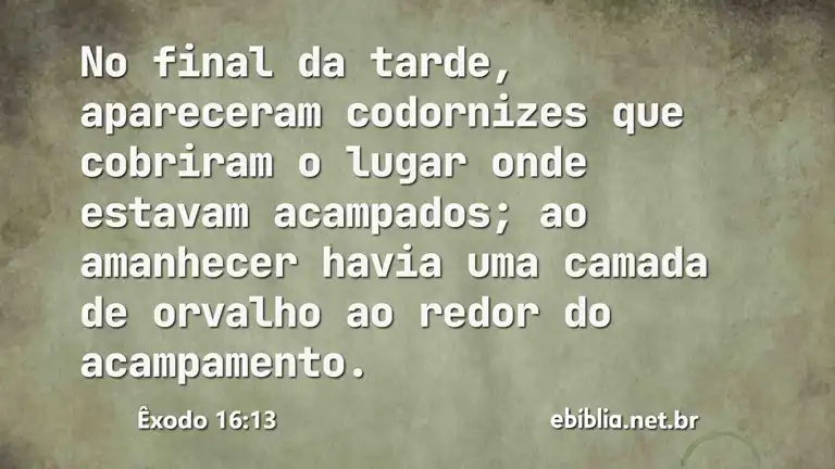 Êxodo 16:13