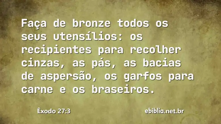 Êxodo 27:3