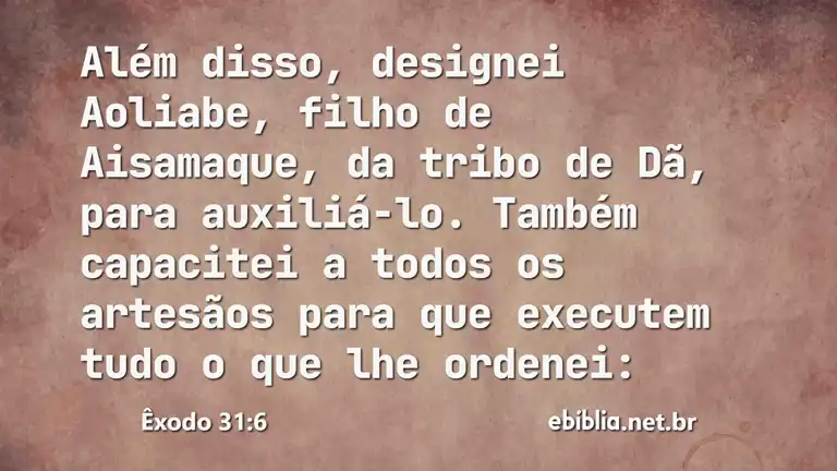 Êxodo 31:6