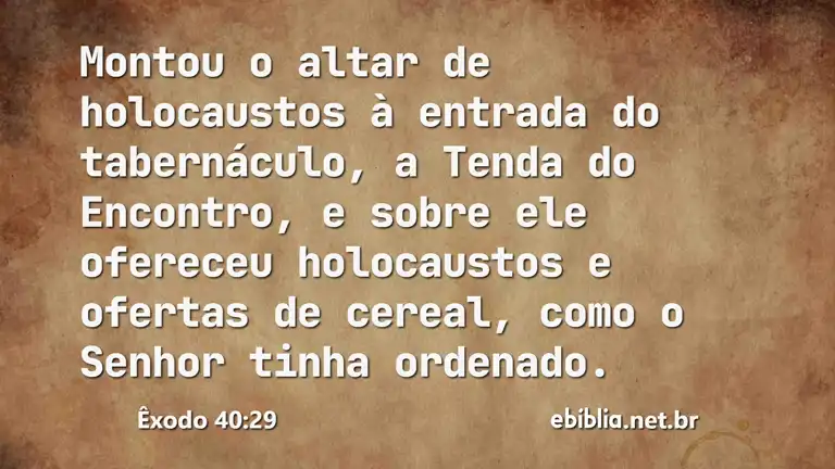 Êxodo 40:29