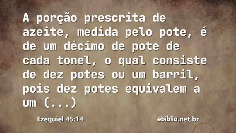 Ezequiel 45:14